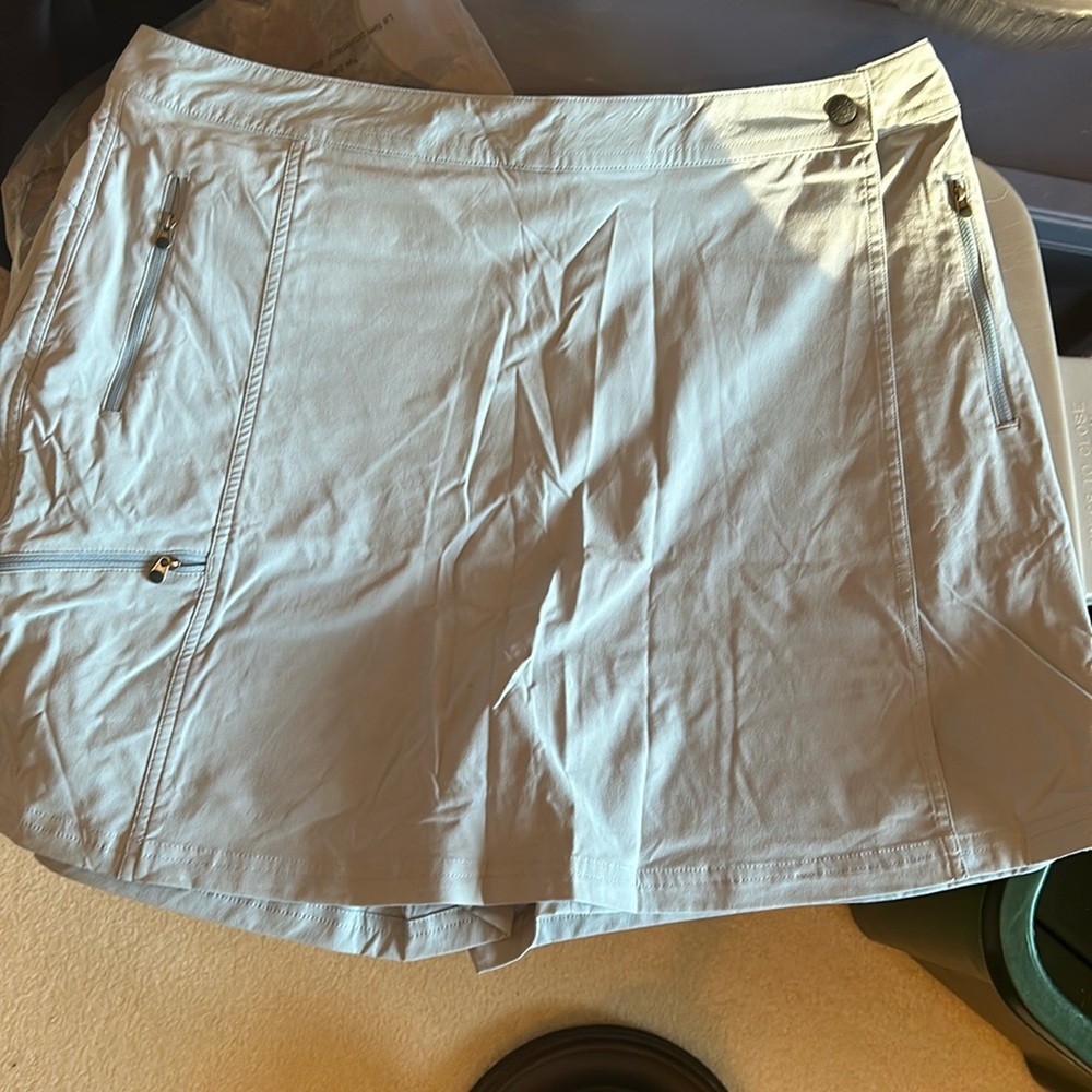 New L L Bean light blue wrap skort hiking Ever Quick Dry womens size 18
